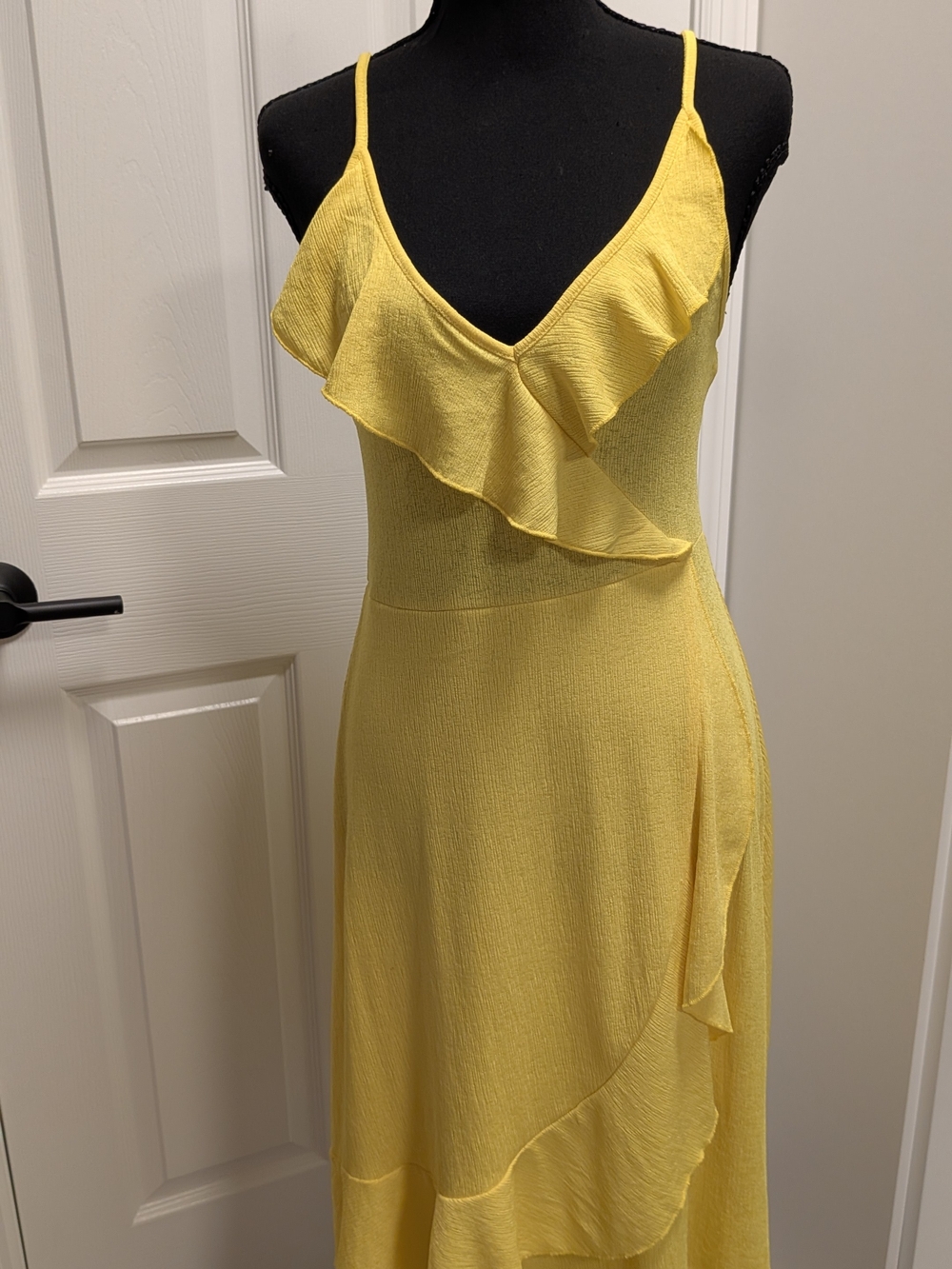 Zara Yellow Ruffle Maxi Dress